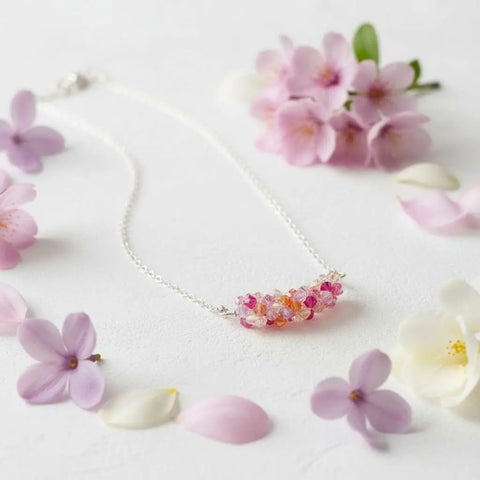 Handcrafted Silver Multi Color Swarovski Crystal Necklace – Artisan Jewelry | Made in USA Alexa Martha Designs  Necklace