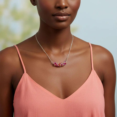 Handcrafted Silver Multi Color Swarovski Crystal Necklace – Artisan Jewelry | Made in USA Alexa Martha Designs  Necklace
