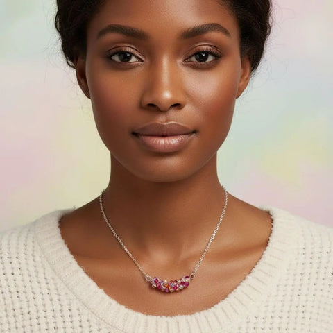 Handcrafted Silver Multi Color Swarovski Crystal Necklace – Artisan Jewelry | Made in USA Alexa Martha Designs  Necklace