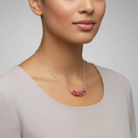 Handcrafted Silver Multi Color Swarovski Crystal Necklace – Artisan Jewelry | Made in USA Alexa Martha Designs  Necklace