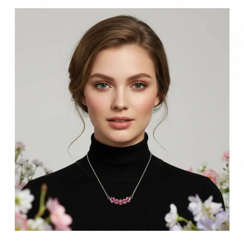 Handcrafted Silver Multi Color Swarovski Crystal Necklace – Artisan Jewelry | Made in USA Alexa Martha Designs  Necklace