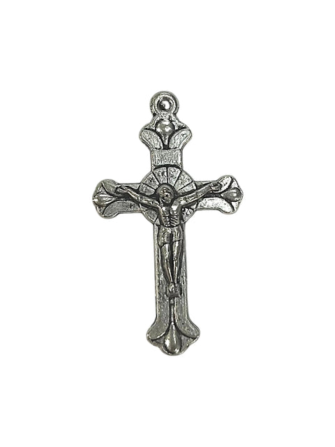Handcrafted Silver Pewter Crucifix Pendant – Rounded Religious Charm | Made in USA Spiritual Jewelry Accessory Michelle Marie Boutique  Charms and Pendants