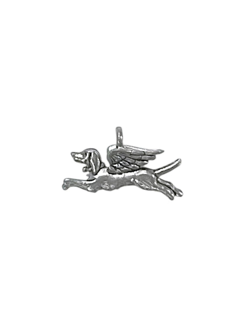 Handcrafted Silver Pewter Dog Angel Charm Pendant – Memorial Pet Tribute Jewelry | Made in USA Michelle Marie Boutique  Charm and Pendants