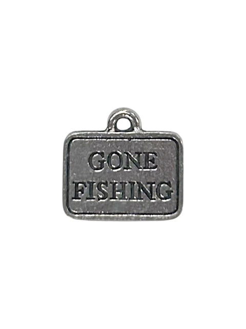 Handcrafted Silver Pewter Gone Fishing Charm Pendant – Outdoor Adventure Jewelry | Made in USA Michelle Marie Boutique  Charms and Pendants