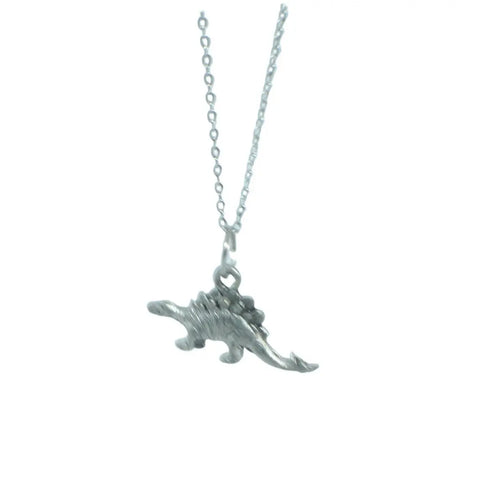 Handcrafted Silver Pewter Stegosaurus Pendant Necklace – Adjustable 18 Inch Chain | Made in USA Michelle Marie Boutique  Necklace