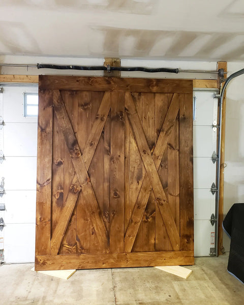 Handcrafted Sliding Barn Door 80x98 Inch Northeastern White Pine Wood Rustic Finish | Made in USA Limitless Woodworking  item