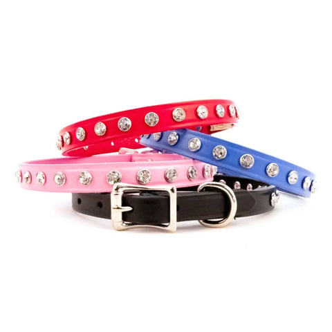 Handcrafted Small Dog Collar – Supple Full Grain Leather with Swarovski Crystals | Made in USA by Auburn Leathercrafters Auburn Leathercrafters  item