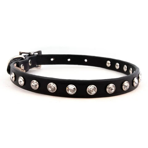 Handcrafted Small Dog Collar – Supple Full Grain Leather with Swarovski Crystals | Made in USA by Auburn Leathercrafters Auburn Leathercrafters  item
