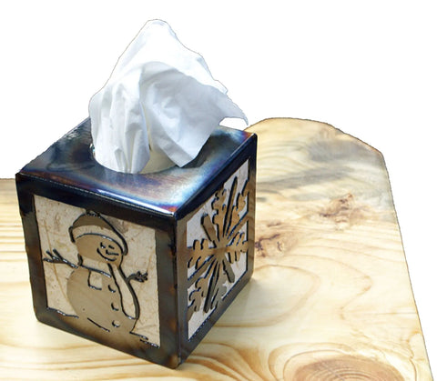 Handcrafted Snowman Tissue Box Cover – Winter Decorative Holder for Standard Square Boxes | Made in USA Knights Home Decor  item