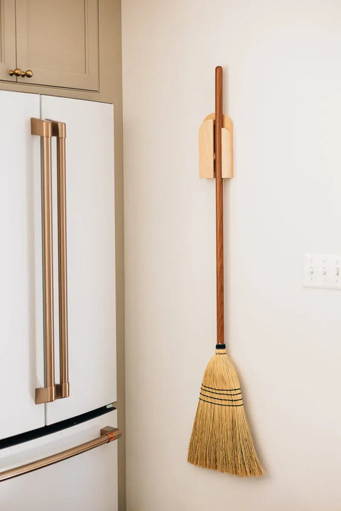 Handcrafted Solid Maple Broom Holder 9x4.25 Inch – Utility Wall Hook for Home Organization | Made in USA Millstream Home  Homegoods