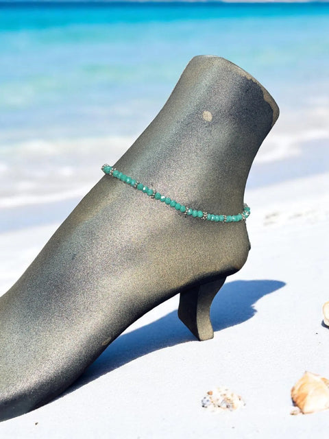 Handcrafted Sparkling Crystal Anklet 9.5 Inch With 2 Inch Extender – Adjustable Summer Jewelry | Made in USA Michelle Marie Boutique  Anklet