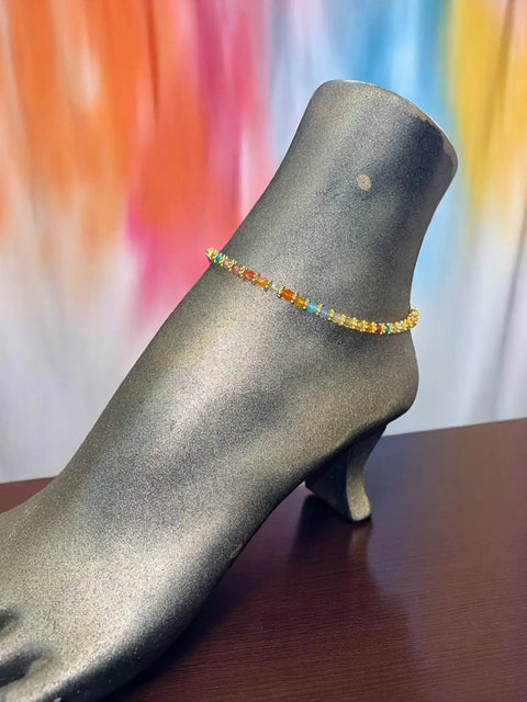 Handcrafted Sparkling Crystal Anklet 9.5 Inch With 2 Inch Extender – Adjustable Summer Jewelry | Made in USA Michelle Marie Boutique  Anklet