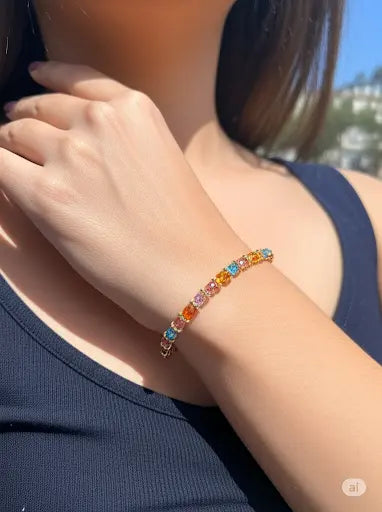 Handcrafted Sparkling Crystal Bracelet 9 Inch Adjustable – Elegant Summer Jewelry | Made in USA Michelle Marie Boutique  Bracelets