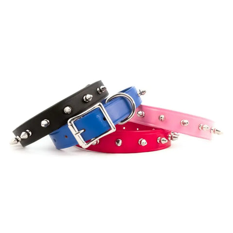 Handcrafted Spiked Leather Dog Collar – Safety Blunt Spikes – Durable Comfort | Made in USA by Auburn Leathercrafters Auburn Leathercrafters  item