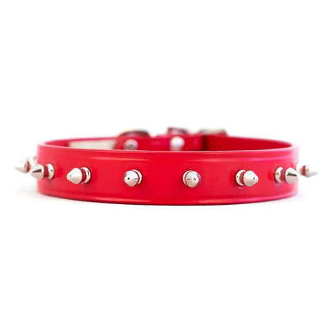 Handcrafted Spiked Leather Dog Collar – Safety Blunt Spikes – Durable Comfort | Made in USA by Auburn Leathercrafters Auburn Leathercrafters  item