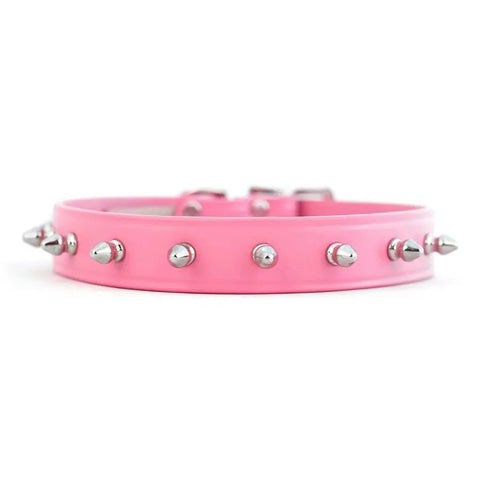 Handcrafted Spiked Leather Dog Collar – Safety Blunt Spikes – Durable Comfort | Made in USA by Auburn Leathercrafters Auburn Leathercrafters  item