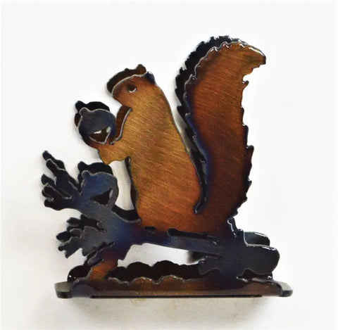 Handcrafted Squirrel Cocktail Napkin Holder – Unique Heat-Treated Patina Design | Made in USA Knights Home Decor  item
