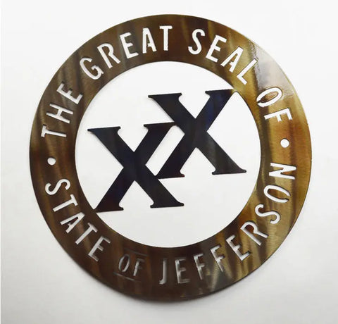 Handcrafted State of Jefferson Metal Wall Art – Rustic American Made Decor | Made in USA Knights Home Decor  item