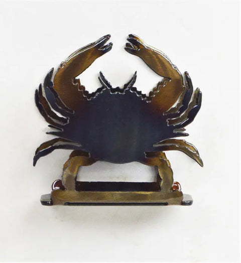 Handcrafted Steel Crab Napkin Holder – Coastal Bar Decor – Unique Heat-Treated Finish | Made in USA Knights Home Decor  item