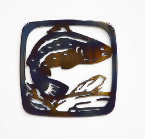 Handcrafted Steelhead Metal Coaster – Heat and Moisture Resistant Table Accessory | Made in USA Knights Home Decor  item