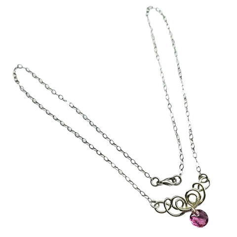 Handcrafted Sterling Silver Aqua Crystal Pendant Necklace 8mm – Made in USA Alexa Martha Designs  Necklace