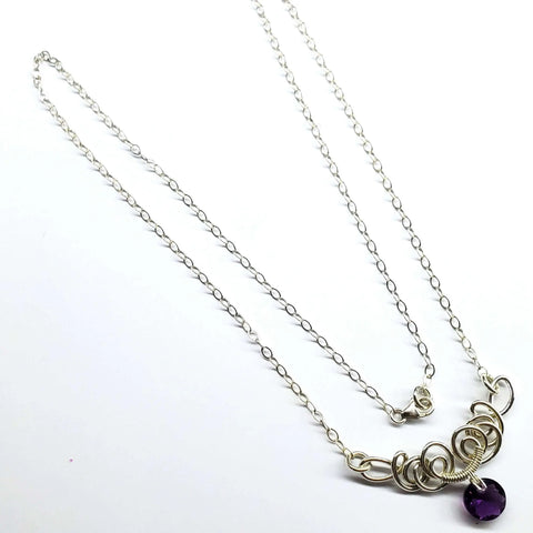 Handcrafted Sterling Silver Aqua Crystal Pendant Necklace 8mm – Made in USA Alexa Martha Designs  Necklace