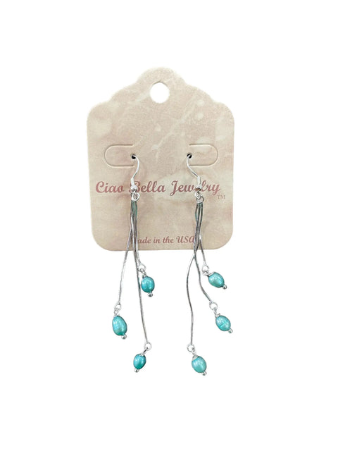 Handcrafted Sterling Silver Freshwater Pearl Drop Earrings – Elegant Dangle Design | Made in USA Jewelry Michelle Marie Boutique  Earrings