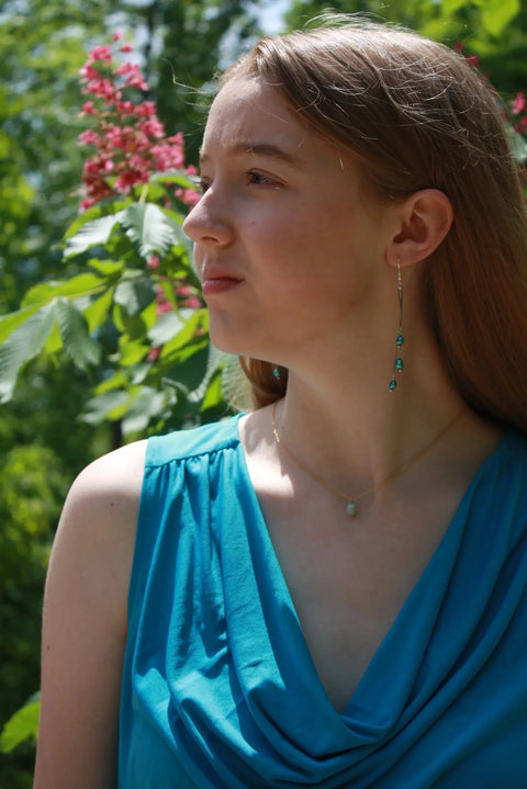 Handcrafted Sterling Silver Freshwater Pearl Drop Earrings – Elegant Dangle Design | Made in USA Jewelry Michelle Marie Boutique  Earrings