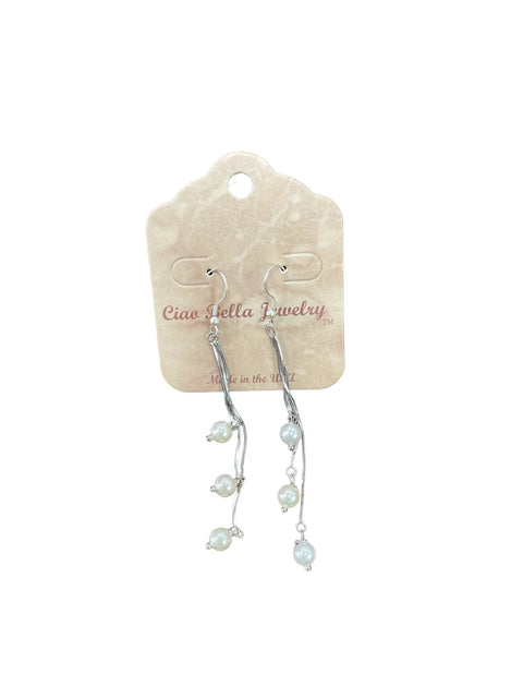 Handcrafted Sterling Silver Freshwater Pearl Drop Earrings – Elegant Dangle Design | Made in USA Jewelry Michelle Marie Boutique  Earrings