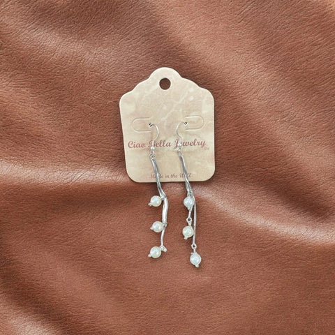 Handcrafted Sterling Silver Freshwater Pearl Drop Earrings – Elegant Dangle Design | Made in USA Jewelry Michelle Marie Boutique  Earrings