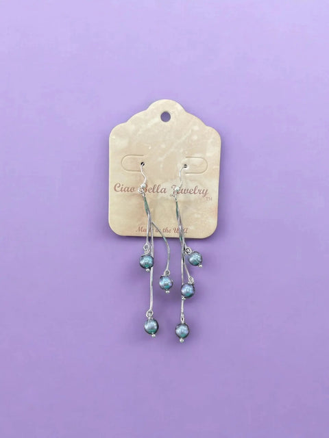 Handcrafted Sterling Silver Freshwater Pearl Drop Earrings – Elegant Dangle Design | Made in USA Jewelry Michelle Marie Boutique  Earrings