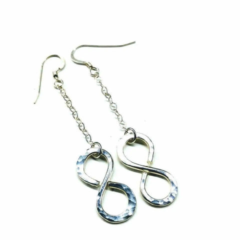Handcrafted Sterling Silver Hammered Infinity Earrings – 14 Gauge Dangle | Made in USA Alexa Martha Designs  Earrings