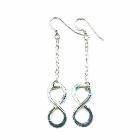 Handcrafted Sterling Silver Hammered Infinity Earrings – 14 Gauge Dangle | Made in USA Alexa Martha Designs  Earrings