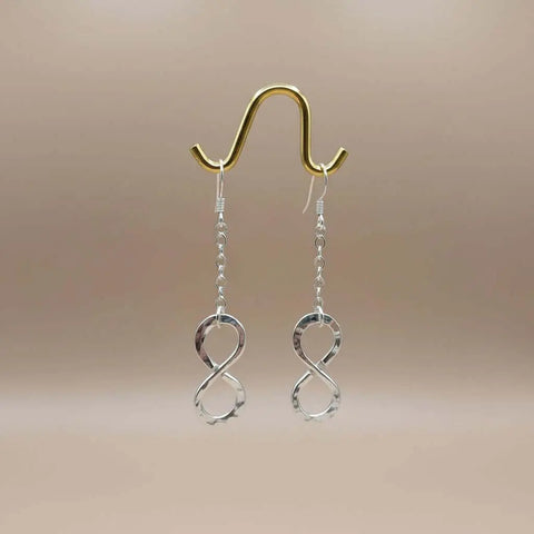 Handcrafted Sterling Silver Hammered Infinity Earrings – 14 Gauge Dangle | Made in USA Alexa Martha Designs  Earrings