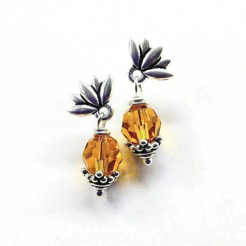 Handcrafted Sterling Silver Pineapple Earrings – 8mm Topaz Crystal Studs | Made in USA Alexa Martha Designs  Earrings