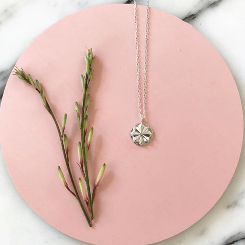Handcrafted Sterling Silver Vintage Medallion Pendant Necklace – Made in USA Sarah Cecelia  NECKLACES