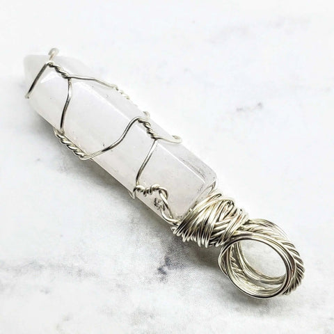 Handcrafted Sterling Silver Wire Wrapped Crystal Pendant – Unique Gemstone Jewelry | Made in USA Alexa Martha Designs  Pendant