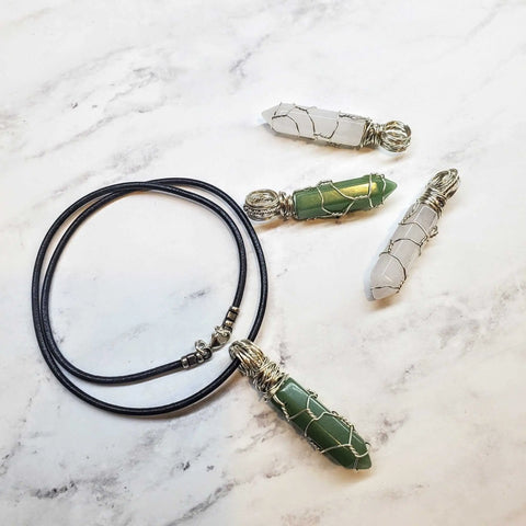 Handcrafted Sterling Silver Wire Wrapped Crystal Pendant – Unique Gemstone Jewelry | Made in USA Alexa Martha Designs  Pendant