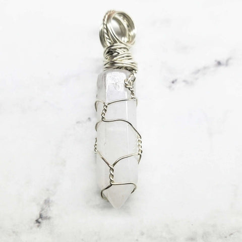 Handcrafted Sterling Silver Wire Wrapped Crystal Pendant – Unique Gemstone Jewelry | Made in USA Alexa Martha Designs  Pendant