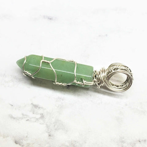 Handcrafted Sterling Silver Wire Wrapped Crystal Pendant – Unique Gemstone Jewelry | Made in USA Alexa Martha Designs  Pendant