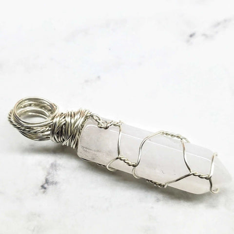 Handcrafted Sterling Silver Wire Wrapped Crystal Pendant – Unique Gemstone Jewelry | Made in USA Alexa Martha Designs  Pendant