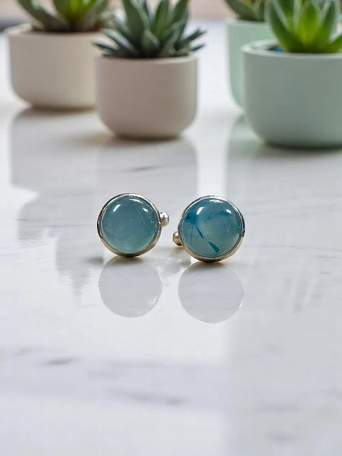 Handcrafted Stone Stainless Steel Cufflinks – Polished Non Tarnish Finish | Made in USA Michelle Marie Boutique  Cuff links