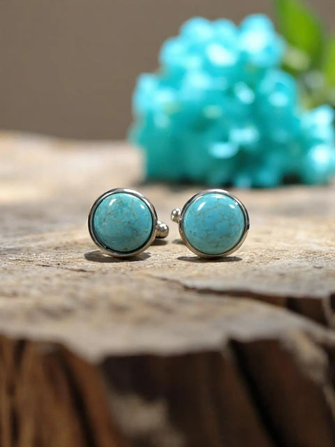 Handcrafted Stone Stainless Steel Cufflinks – Polished Non Tarnish Finish | Made in USA Michelle Marie Boutique  Cuff links