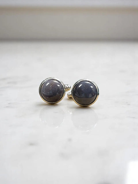 Handcrafted Stone Stainless Steel Cufflinks – Polished Non Tarnish Finish | Made in USA Michelle Marie Boutique  Cuff links