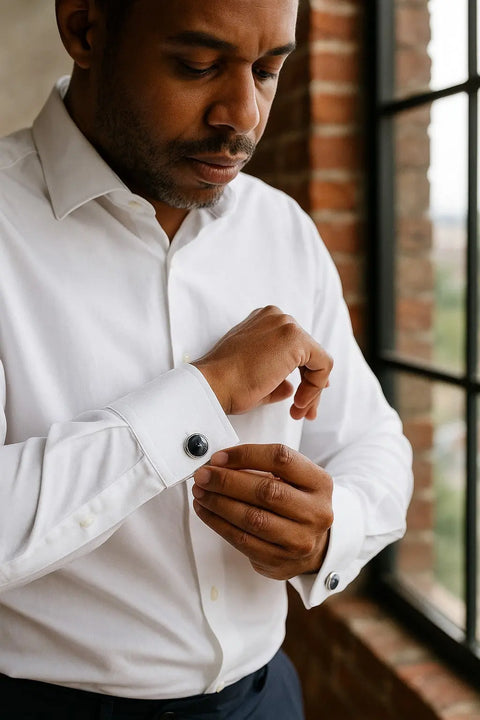 Handcrafted Stone Stainless Steel Cufflinks – Polished Non Tarnish Finish | Made in USA Michelle Marie Boutique  Cuff links