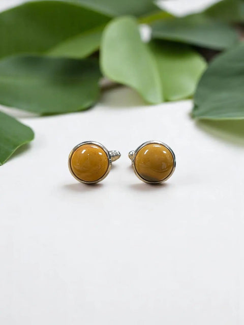 Handcrafted Stone Stainless Steel Cufflinks – Polished Non Tarnish Finish | Made in USA Michelle Marie Boutique  Cuff links