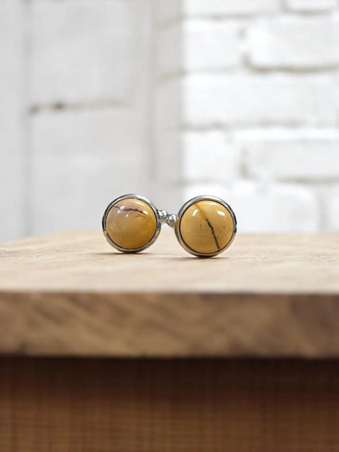 Handcrafted Stone Stainless Steel Cufflinks – Polished Non Tarnish Finish | Made in USA Michelle Marie Boutique  Cuff links