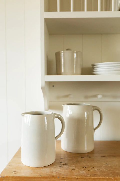 Handcrafted Stoneware Serving Pitcher – Durable Lead-Free Ceramic, 9 Inch Gallon & 7.5 Inch Half Gallon | Made in USA Millstream Home  Pottery