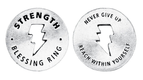 Handcrafted Strength Blessing Ring Charm 1.25 Inch – Inspirational Pewter Token | Made in USA Whitney Howard Designs  Blessing Ring