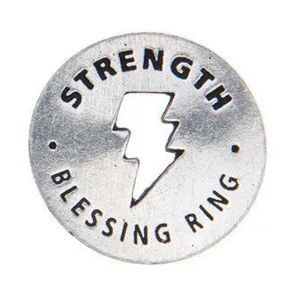 Handcrafted Strength Blessing Ring Charm 1.25 Inch – Inspirational Pewter Token | Made in USA Whitney Howard Designs  Blessing Ring